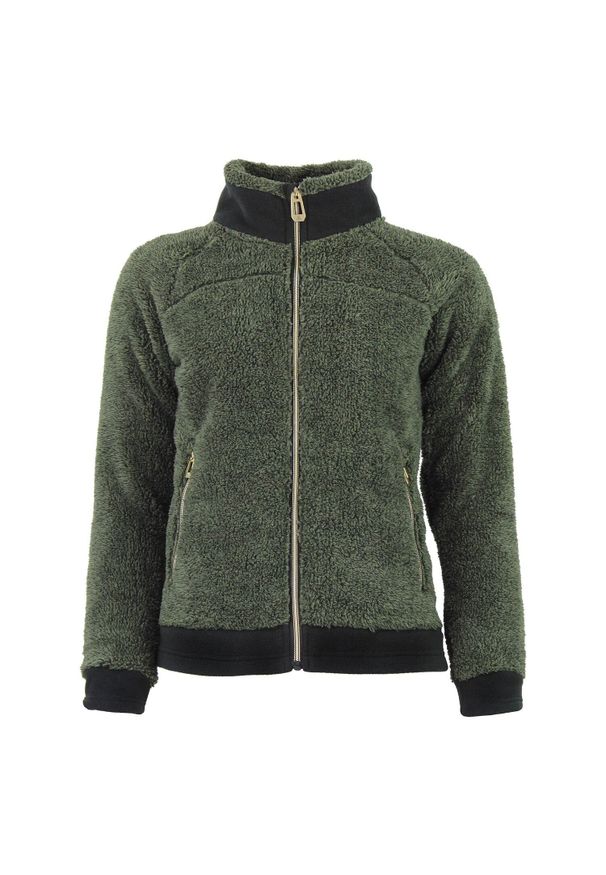 PEAK MOUNTAIN - Polar damski zapinany na zamek Peak Mountain Coral Sherpa 300G. Kolor: zielony. Materiał: polar
