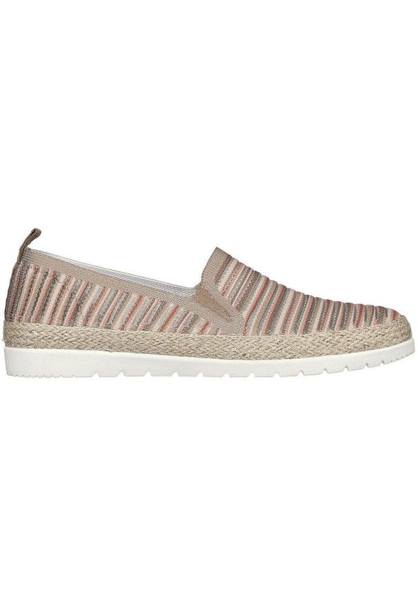 skechers - Mieszkania Skechers Flexpadrille3.0-sere, Kobiety. Kolor: beżowy. Materiał: materiał. Sport: fitness
