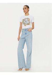 Versace Jeans Couture T-Shirt 78HAHC01 Biały Regular Fit. Kolor: biały. Materiał: bawełna