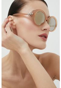 Swarovski okulary przeciwsłoneczne damskie kolor srebrny. Kształt: okrągłe. Kolor: srebrny #1