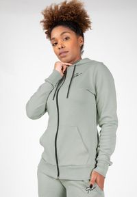 GORILLA WEAR - Bluza fitness damska Gorilla Wear Pixley Zipped Hoodie. Typ kołnierza: kaptur. Kolor: zielony. Sport: fitness