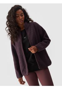 4f - 4F Polar sherpa ze stójką regular damski - fioletowy XL. Typ kołnierza: kołnierzyk stójkowy. Kolekcja: plus size. Kolor: fioletowy. Materiał: polar. Sezon: zima. Sport: narciarstwo, turystyka piesza, snowboard, wspinaczka