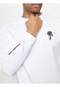 Karl Lagerfeld - KARL LAGERFELD Bluza 705400 543910 Biały Relaxed Fit. Typ kołnierza: dekolt w karo. Kolor: biały. Materiał: bawełna