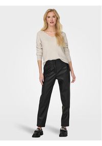 only - ONLY Sweter 15297168 Beżowy Regular Fit. Kolor: beżowy. Materiał: syntetyk
