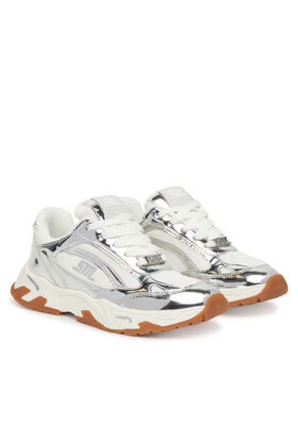 Steve Madden Sneakersy Sneak Peak-E SM19000129 Srebrny. Kolor: srebrny. Materiał: materiał
