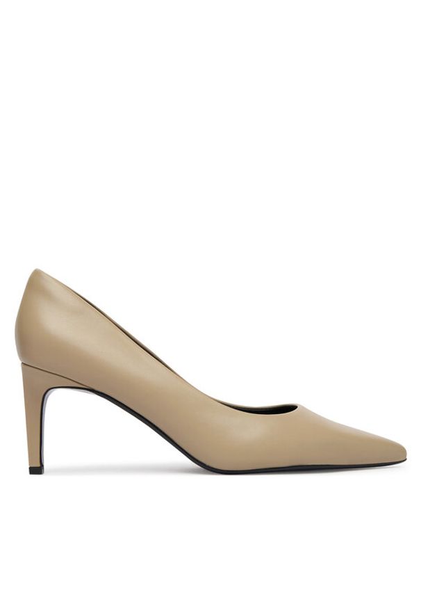 Calvin Klein Szpilki Ess Stiletto 70 HW0HW02607 Beżowy. Kolor: beżowy. Materiał: skóra. Obcas: na szpilce