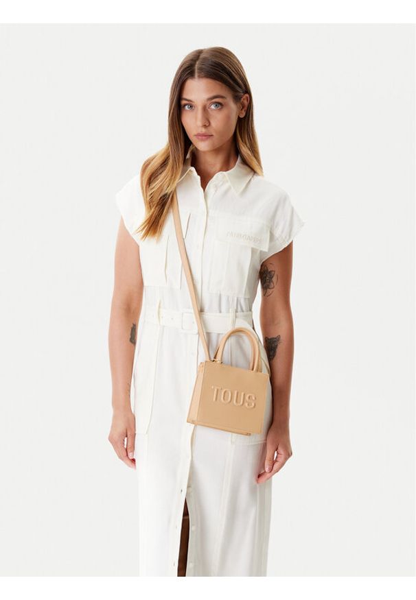 Tous - TOUS Torebka Brenda 2002106645 Beżowy. Kolor: beżowy. Materiał: skórzane