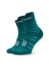 Compressport Skarpety wysokie unisex Pro Racing Socks V4.0 Ultralight Run High XU00050B Zielony. Kolor: zielony. Materiał: materiał