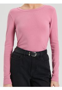 Sinsay - Koszulka z długimi rękawami - różowy. Kolor: różowy. Długość rękawa: długi rękaw. Długość: długie