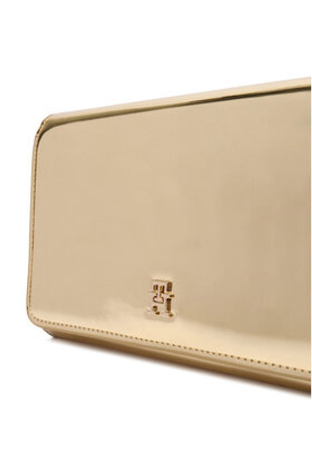 TOMMY HILFIGER - Tommy Hilfiger Torebka Icon Flap W/Chain Met AW0AW17959 Złoty. Kolor: złoty. Materiał: skórzane