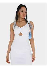 Brave Soul Sukienka letnia LDRJ-624RICKI Biały Slim Fit. Kolor: biały. Materiał: bawełna. Sezon: lato