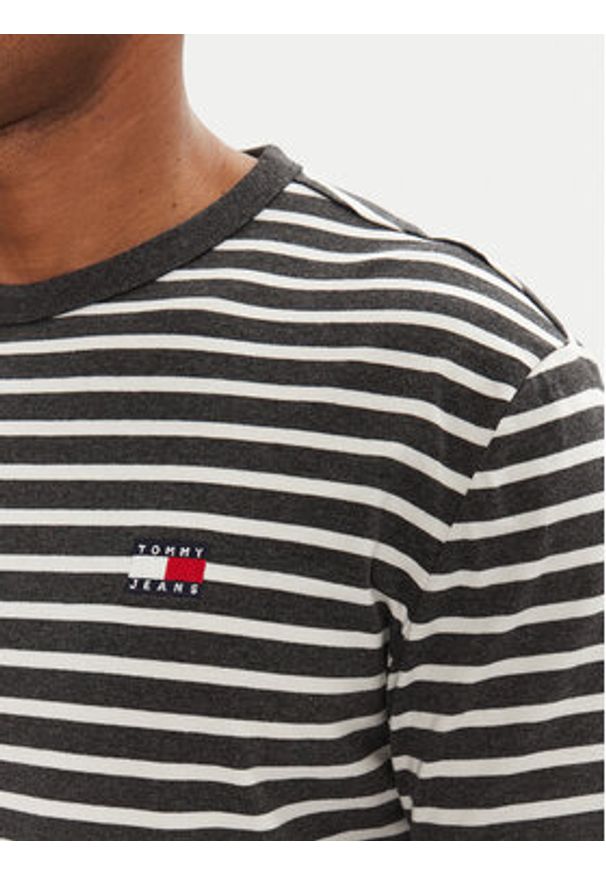 Tommy Jeans Longsleeve Breton DM0DM20803 Szary Regular Fit. Kolor: szary. Materiał: bawełna. Długość rękawa: długi rękaw