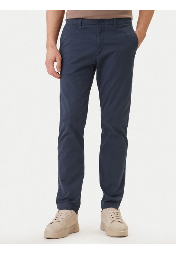 Calvin Klein Jeans Spodnie materiałowe LV04RF618G Granatowy Slim Fit. Kolor: niebieski. Materiał: bawełna