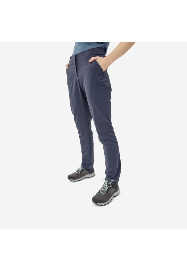 quechua - Spodnie turystyczne damskie Quechua MH100. Kolor: niebieski. Materiał: poliester, materiał