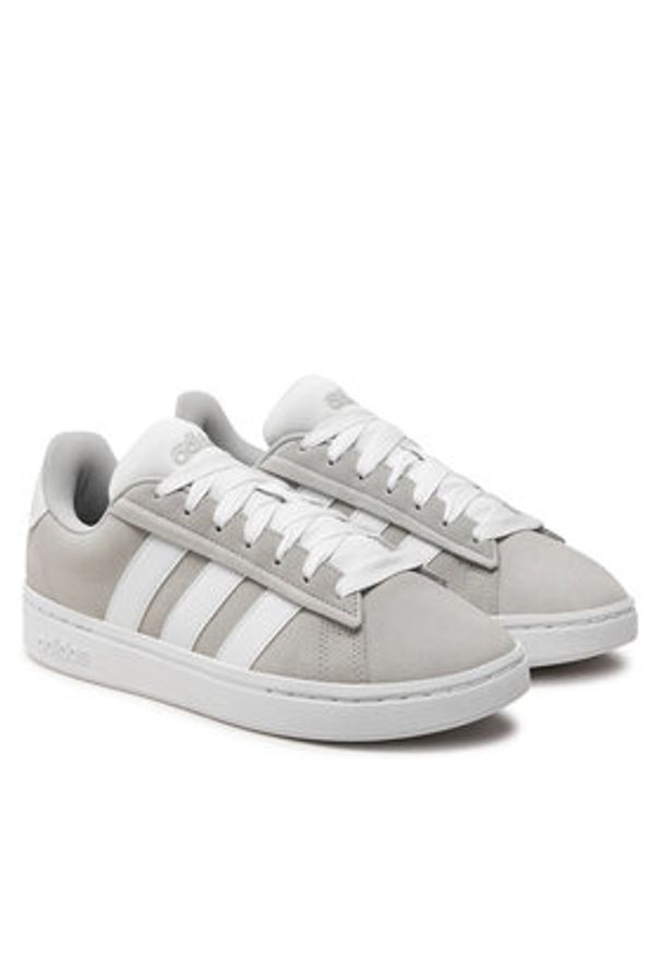 Adidas - adidas Sneakersy Grand Court Alpha JH7234 Szary. Kolor: szary. Materiał: zamsz, skóra