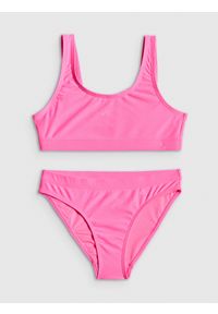 4f - 4F Kostium kąpielowy dwuczęściowy dziewczęcy - różowy 146/152 (10-12 lat). Kolor: różowy #1