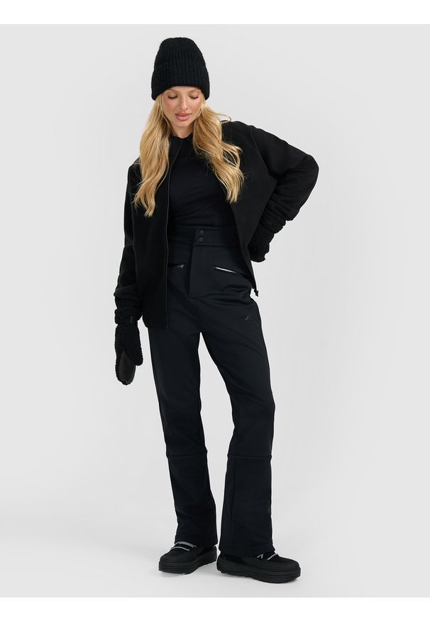 4f - 4F Polar ze stójką oversize damski - czarny S. Typ kołnierza: kołnierzyk stójkowy. Kolor: czarny. Materiał: polar