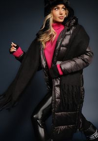 Renee - Czarna Kurtka Cilitheme. Okazja: na co dzień. Kolor: czarny. Materiał: tkanina. Długość: długie. Styl: casual