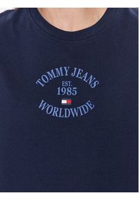 Tommy Jeans T-Shirt DW0DW16147 Granatowy Relaxed Fit. Kolor: niebieski. Materiał: bawełna