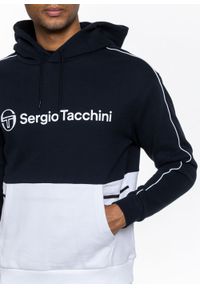 SERGIO TACCHINI - Bluza męska Sergio Tacchini Aloe Hoodie (39144-560). Okazja: na spotkanie biznesowe. Kolor: biały. Materiał: dresówka. Styl: młodzieżowy, biznesowy