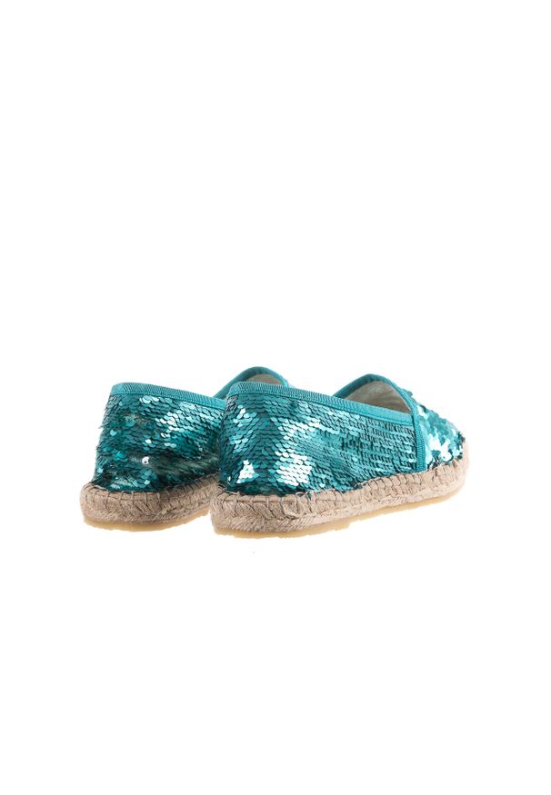 Espadryle Bayla-115 101020 Lepisma Aguamar, Zielony/Srebrny, Materiał. Okazja: na co dzień. Kolor: zielony. Materiał: tkanina. Wzór: aplikacja. Styl: casual