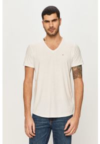 Tommy Jeans - T-shirt DM0DM09587. Okazja: na co dzień. Kolor: biały. Materiał: dzianina. Styl: casual