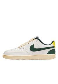 Buty do chodzenia dla dorosłych Nike Court Vision Low Sail Pro Green Opti Yellow. Kolor: biały, wielokolorowy, beżowy. Materiał: tkanina, skóra. Model: Nike Court. Sport: turystyka piesza