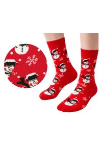 His Story - Skarpetki Bawełniane - Tematyczne - Czerwone w Mikołaje. Kolor: czerwony. Materiał: elastan, bawełna, poliamid #4