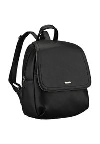 ROVICKY - Czarny, miejski plecak damski ze skóry ekologicznej Rovicky R-6739. Kolor: czarny. Materiał: skóra ekologiczna. Wzór: gładki. Styl: elegancki #1