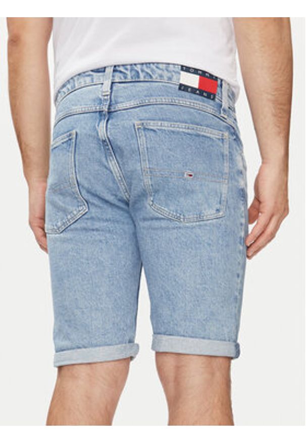 Tommy Jeans Szorty jeansowe Ronnie DM0DM19154 Niebieski Slim Fit. Kolor: niebieski. Materiał: bawełna