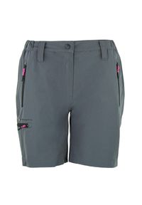 PEAK MOUNTAIN - Szorty damskie Peak Mountain. Kolor: szary. Sport: turystyka piesza #1