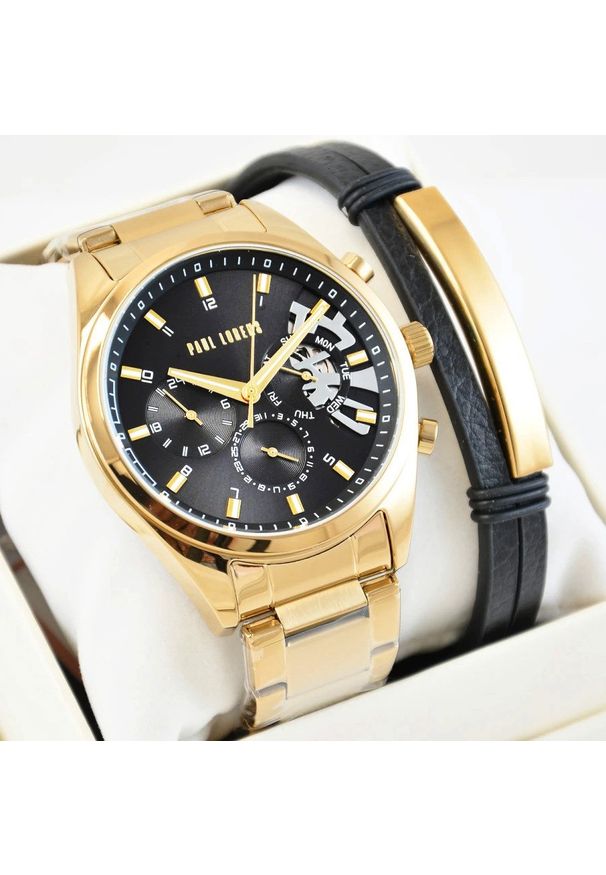 Zestaw męski zegarek Paul Lorens SALADO PL20003B-1D1 + bransoletka