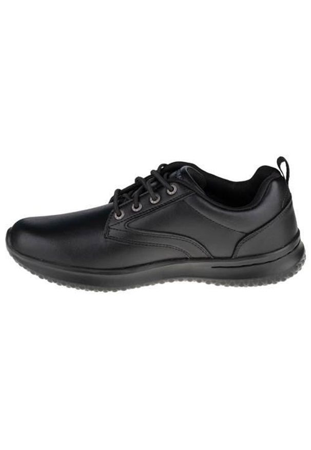 skechers - Buty do chodzenia męskie Skechers Delson Antigo. Zapięcie: sznurówki. Kolor: czarny. Materiał: materiał, skóra, syntetyk. Szerokość cholewki: normalna. Sport: turystyka piesza