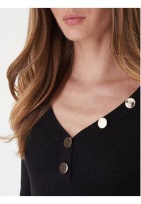 Morgan Sweter 201-MBANBI.N Czarny Slim Fit. Kolor: czarny. Materiał: wiskoza #3