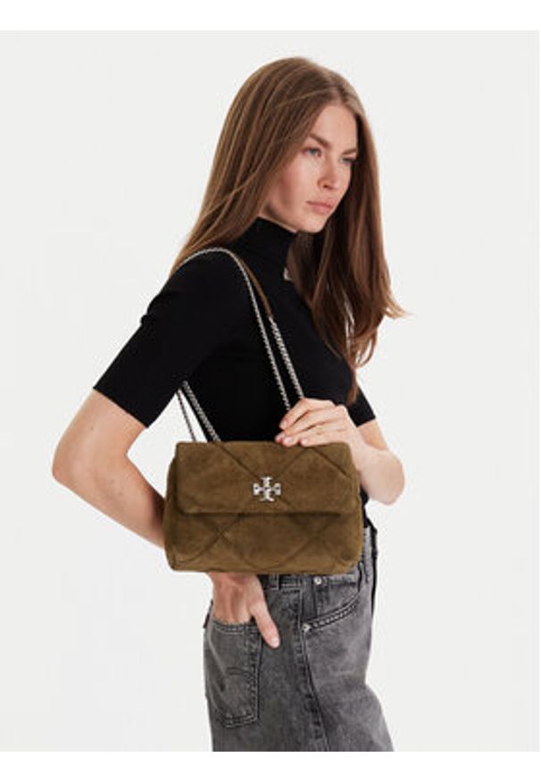 Tory Burch Torebka Diamond Quilt 169170 Zielony. Kolor: zielony. Materiał: skórzane, zamszowe