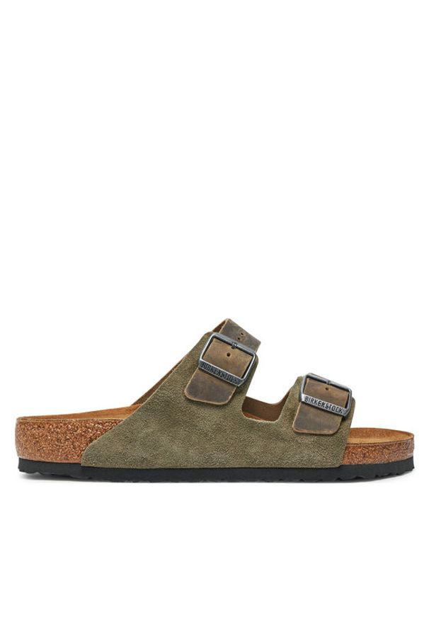 Birkenstock Klapki Arizona Leve 1028151 Khaki. Kolor: brązowy. Materiał: skóra