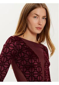 Elisabetta Franchi Body BO-011-47E2 Bordowy Slim Fit. Kolor: czerwony. Materiał: syntetyk #4