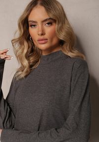 Renee - Szary Golf Joise. Typ kołnierza: golf. Kolekcja: plus size. Kolor: szary. Materiał: dzianina. Długość rękawa: długi rękaw. Długość: długie. Wzór: jednolity #4