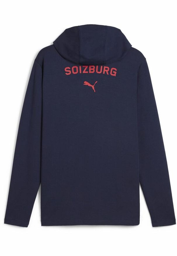 Puma - Męska kurtka z kapturem Casuals FC Red Bull Salzburg PUMA Navy Red Blue. Typ kołnierza: kaptur. Kolor: czerwony, wielokolorowy, niebieski