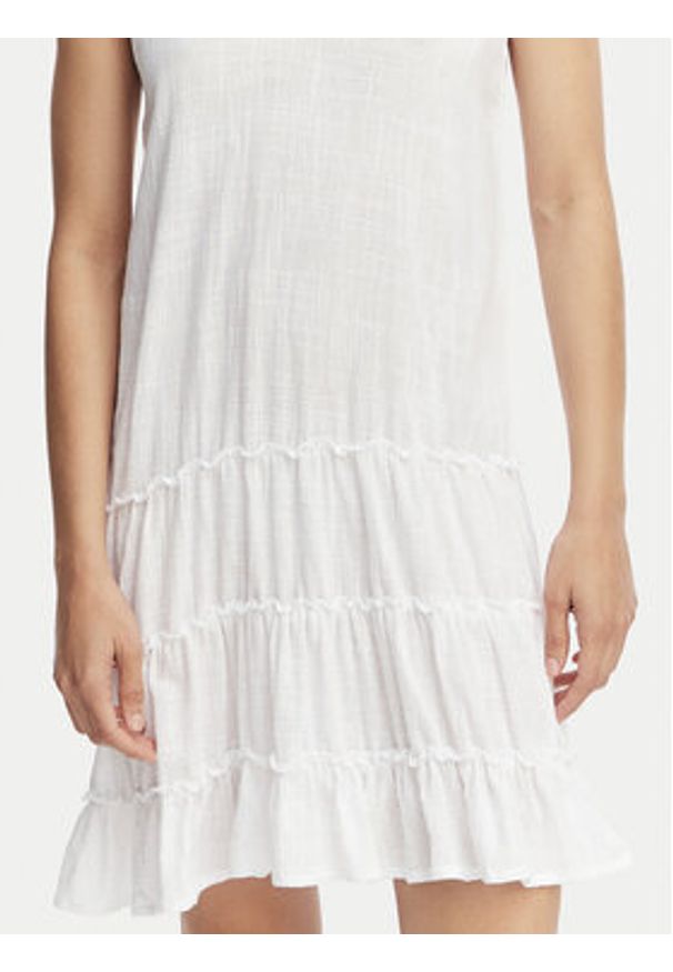 Banana Moon Sukienka letnia Dona Tafalia LTL10 Biały Regular Fit. Kolor: biały. Materiał: bawełna. Sezon: lato