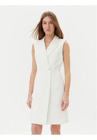 DKNY Sukienka koktajlowa DD5U1H66 Écru Slim Fit. Materiał: syntetyk. Styl: wizytowy