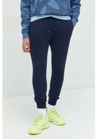 Hollister Co. spodnie dresowe męskie kolor granatowy z aplikacją. Kolor: niebieski. Materiał: dresówka. Wzór: aplikacja #1