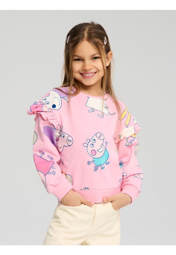 Sinsay - Bluza Świnka Peppa - różowy. Kolor: różowy. Długość: długie