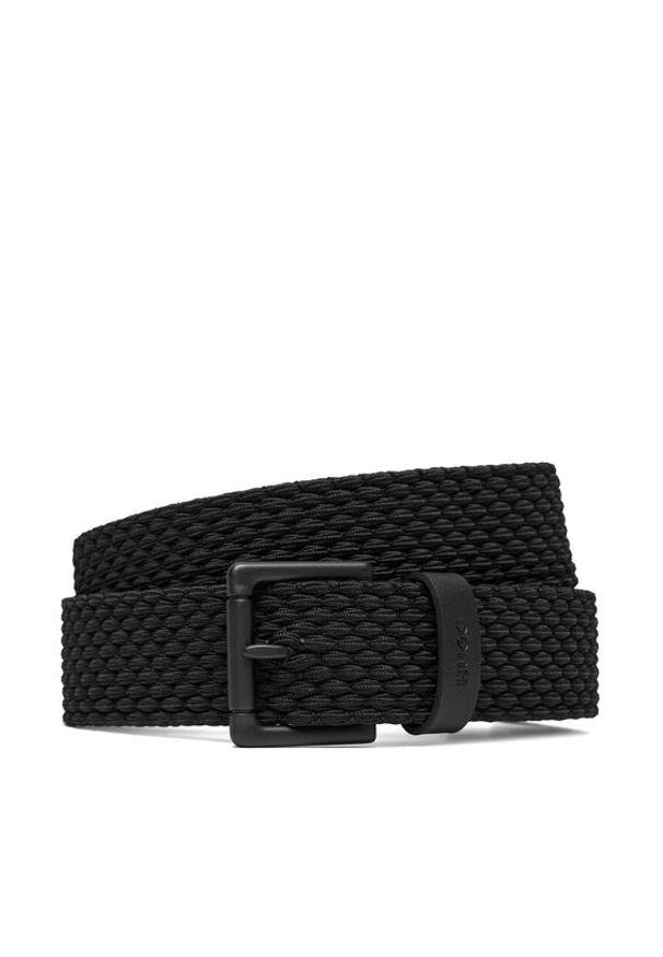 Hugo - HUGO Pasek Męski 50558780 Czarny. Kolor: czarny. Materiał: materiał