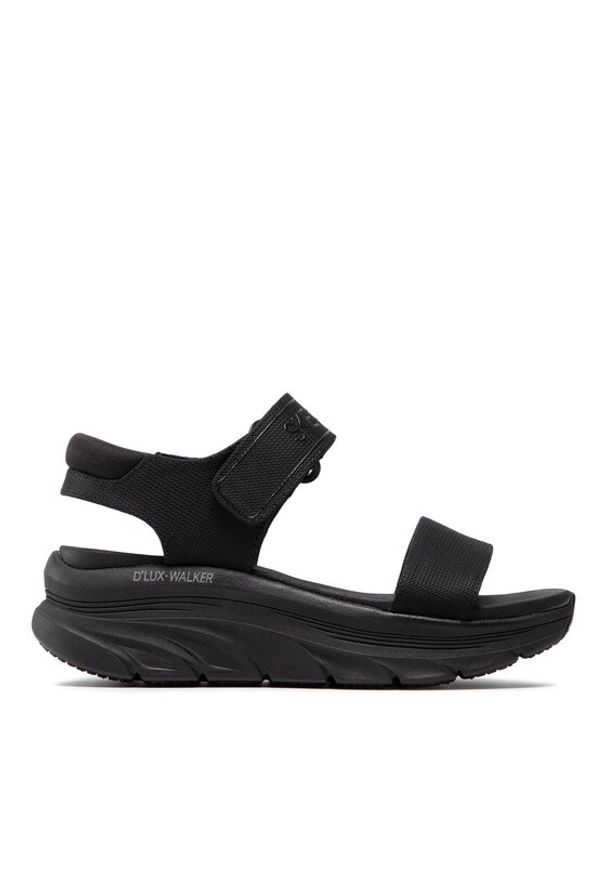 skechers - Skechers Sandały New Block 119226/BBK Czarny. Kolor: czarny. Materiał: materiał