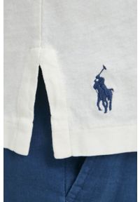 Polo Ralph Lauren polo z domieszką lnu kolor beżowy gładki. Typ kołnierza: polo. Kolor: beżowy. Materiał: len. Wzór: gładki #3