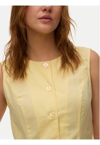 Vero Moda Kamizelka Selma 10345675 Żółty Regular Fit. Kolor: żółty. Materiał: bawełna #2