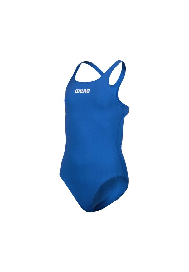 Dziewczęcy jednoczęściowy kostium kąpielowy Arena Team Pro Solid. Kolor: wielokolorowy, niebieski, biały