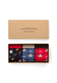 Lancerto - Zestaw 3 Par Skarpet Świątecznych. Materiał: elastan, bawełna, dzianina, poliamid. Wzór: kolorowy #1