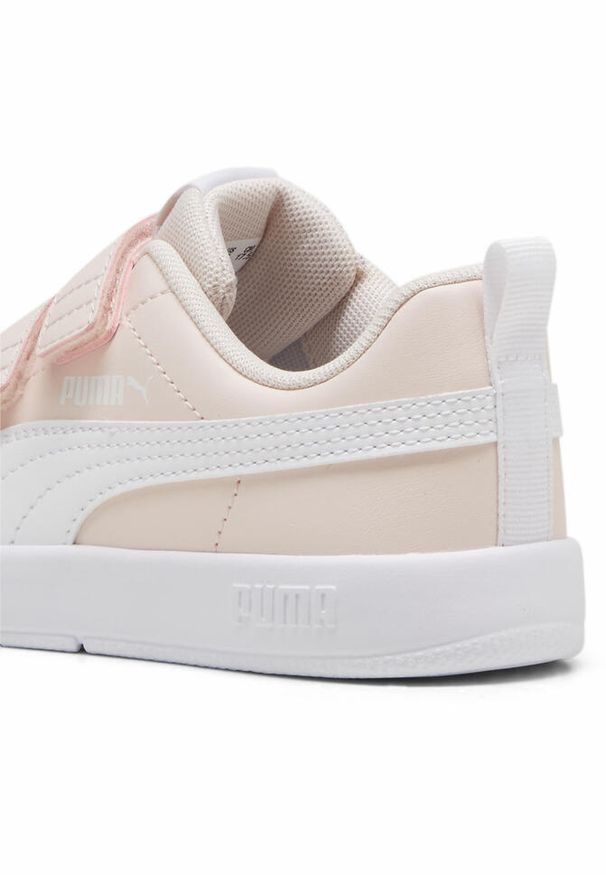 Puma - Dziecięce sneakersy Courtflex V3 PUMA Island Pink White. Kolor: biały, różowy, wielokolorowy. Sport: turystyka piesza